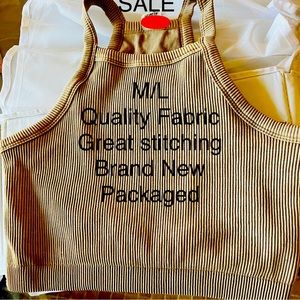 Crop-top Mushroom color w Sports Bra support♥️